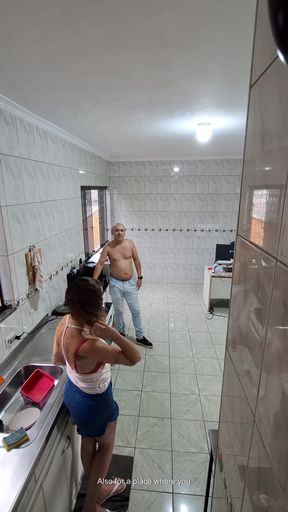 Maid takes off her clothes and accepts a facial for extra.