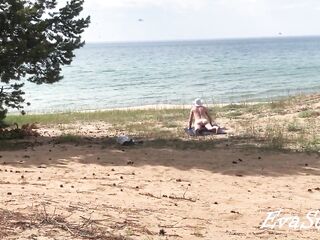 That babe practiced bare yoga in nature, for which this babe was screwed