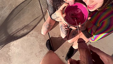 Puppy Girls Eat Ass and Fuck Hard WET