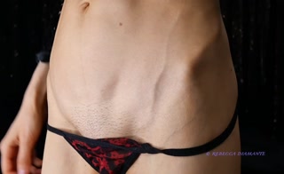 Abs veins PREVIEW - fetish muscle skinny fitness model mistress abdominals thong