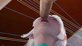 3D Hentai Animation with Sexy Blonde Luna - Enjoy No Hands Tongue Licking, Sitting Titjob, and Deepthroat Ending in Cumshot!