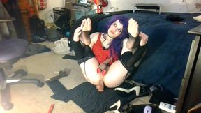 Sissy me all dolled up up enjoying my dildo's!