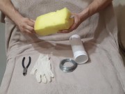 How to make and use a masturbator for men. Handmade anus. Artificial vagina. Cum inside!