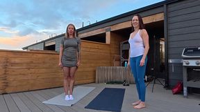 ffm fitness trainer fucked a clients during a group workout. big tits and big fit ass girls was creampied