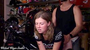 Fellow - Hot Biker Darling Takes A Hard Ass Fucking Bent Over My Motorcycle Lavender Joy