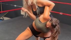 Blonde vs brunette scissor holds and KO’s