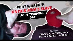 Foot Worship Onyx & Fina's Slave Foot Training Day (HD WMV)