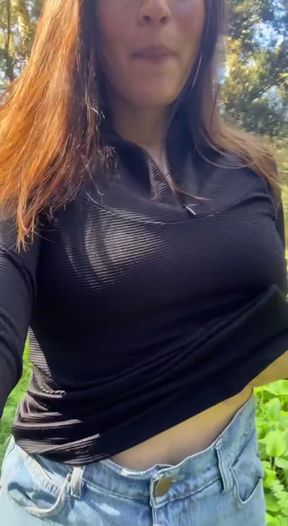 Woman in black shirt and blue jeans