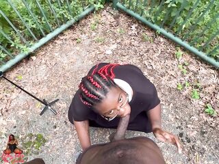 Black big beautiful woman Screws and Sucks a Random BBC on Trailway