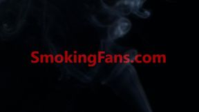 Smoking all white 120s while wearing fur jacket - ULTRA HD