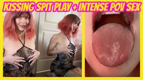 Deep Kissing Spit Play and Intense POV Sex