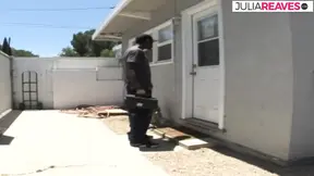 Black craftsman's big dick fills the hot milf's wet pussy