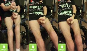 Wheelchair cutie gets holiday stroke with his thick cock and muscle spasms