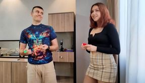 Redhead loses strip darts game and gets a hard fucking