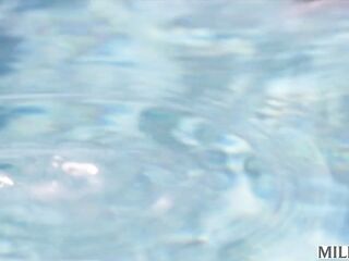 MILFY Breasty Blond mother I'd like to fuck Laura Bentley Can't Resist Pool Hunk's Thick Ramrod