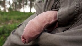 Pants down in the woods
