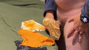 Playing with Step-nieces Panties and Some Cum Eating