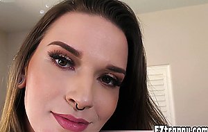 Pierced tranny playing naked snooker on a big dick