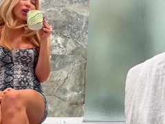 Hot stepmom creamps her stepson in front of her husband -