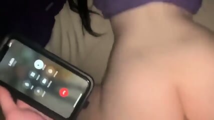 Cheating girlfriend gets fucked while on the phone
