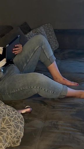 Masturbation While Watching Porn Multiple Orgasms Satisfyer Fingering Wet on Couch Solotime Time for Me