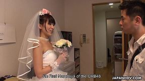 Japanese bride gives a blowjob to one of lucky clients