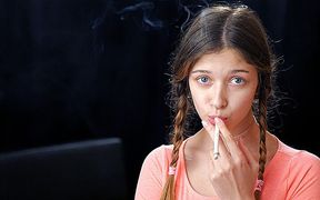 Sexy Russian Temptress Smoking Cigarette Coastal Breeze