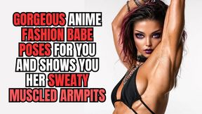 Gorgeous muscle worship of cute fashion babe as she poses for you and shows you her sweaty muscular armpits for you to enjoy