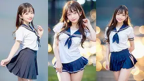 Sailor Suit Beauty Craves Wild AI-Powered Sex Session