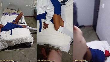 Stepdaddy fucks 18 year old school slut in uniform
