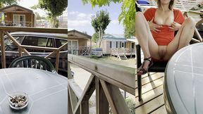 exhib sur la terrasse du mobil home