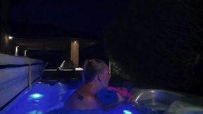 Busty Blonde In Hot Tub Orgasms With Dildos