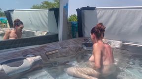 Artemisia Love Playing with Her Horny Pussy in the Outdoor Jacuzzi
