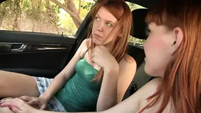Ginger babes fucking each other with dildo