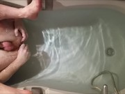 Virgin ass bath anal play - solo str8 guy still learning with butt plug