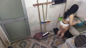 my perverted stepcousin records me while i m washing then he fucks me in the most normal way because he is my favorite step-cousin