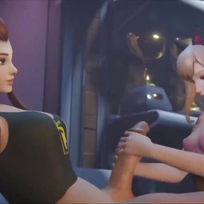 D.Va Giving Futa Brigitte A Hand Job