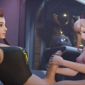 D.Va Giving Futa Brigitte A Hand Job