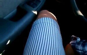 Car blowjob in the roof parking garage