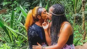 African festival outdoor lesbian makeout after the molly hits