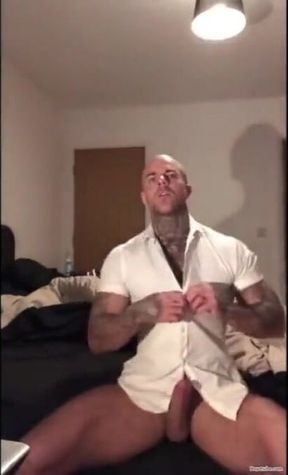 Sexy Tatted Stud Jerks Off Big Cock & Cums