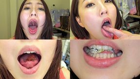 Mao Ito - Showing inside her mouth, sucking fingers, swallowing gummy candys and dried sardines MOUT-04 - wmv