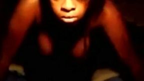 18 yo dark chocolate Delilah is posing teasingly on webcam
