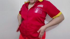 Mexican big ass milf latina worker Oxxo takes off all her clothes and shows her entire ass and vagina in front of the camera