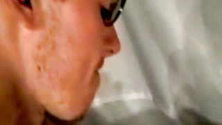Nerdy amateur young men stuffing his huge cock in sex doll