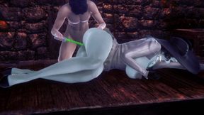 Alcina Dimitrescu Takes Anal Beads Dildo up Her Ass - Resident Evil Village Porn Parody