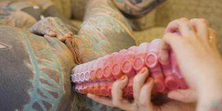 Roadtrip Tattooed Girl Fucks a Girl ANAL with a Big Toys in vintage Talbot Express