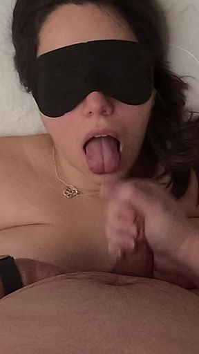 Cumshot in Her Mouth and Clean Swallowing Cum