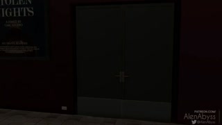 Tifa Throatfuck Throatpie in a public cinema