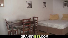 He doggy-fucks blonde old woman